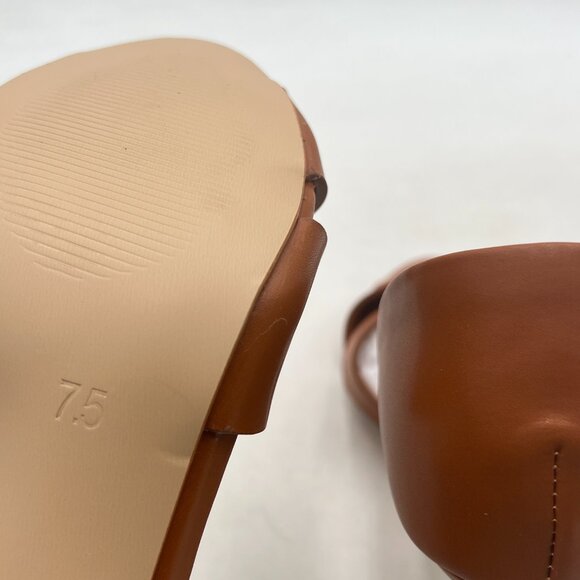 Pazzion Brown Open Almond Toe High Heeled D'Orsay Slip On Stiletto Heel Pumps - Picture 6 of 8